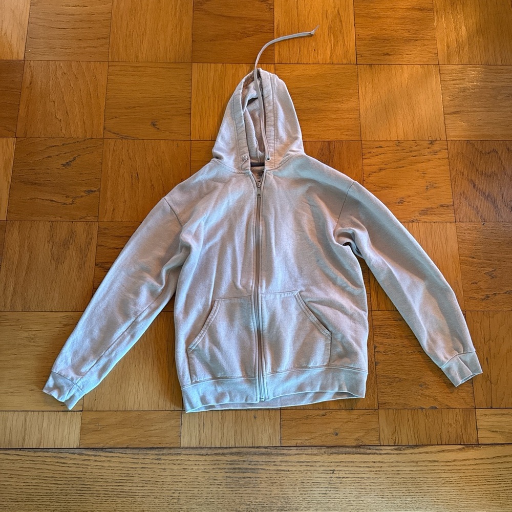 Light Gray Zip-Up Hoodie